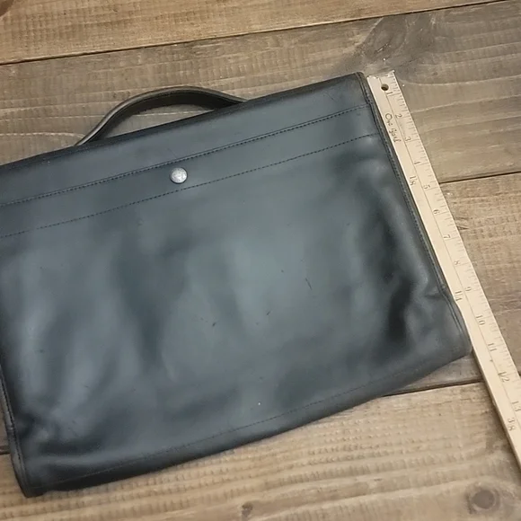 LONGCHAMP Vintage genuine leather black business laptop case Men's Travel bag